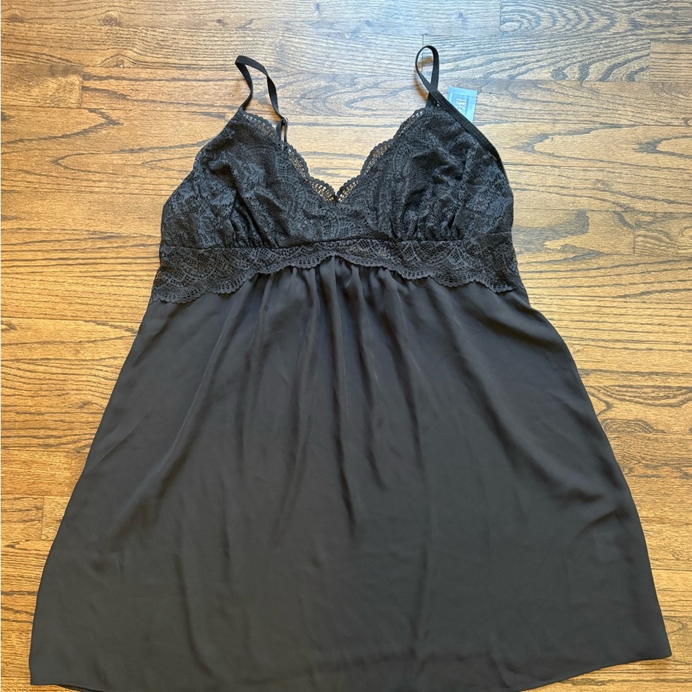 NWT INC International Concepts Black Lace Chemise